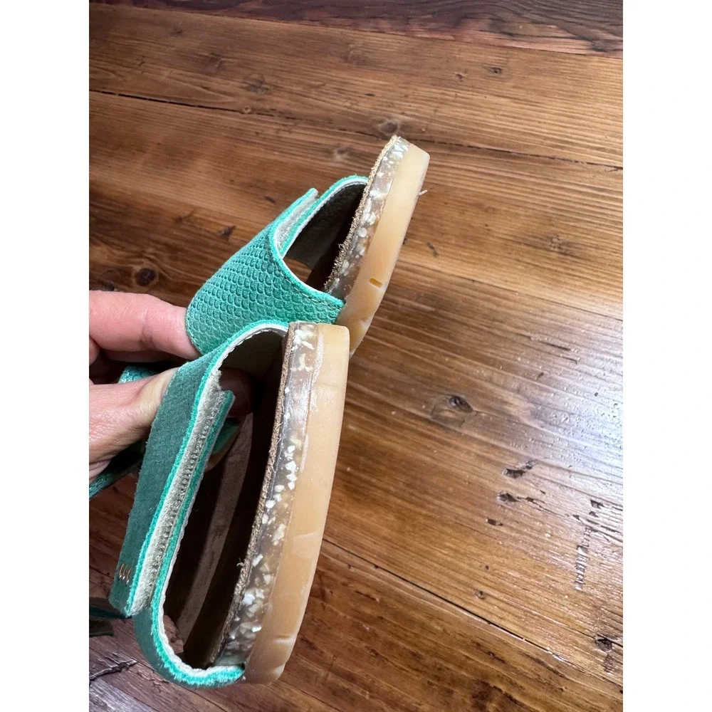 Bopy Seafoam Green‎ Leather Sandals EU 37 Youth 5 Adjustable Comfort Footbed